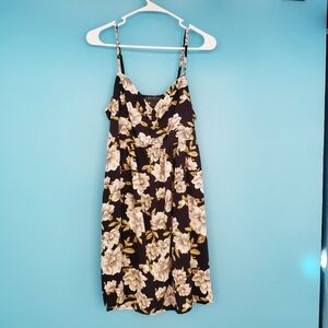 Forever 21+ Size 1X Floral Black Spaghetti Strap Dress